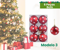 Kit de Bolas de Natal Decorativas - 6 Peças, 6cm