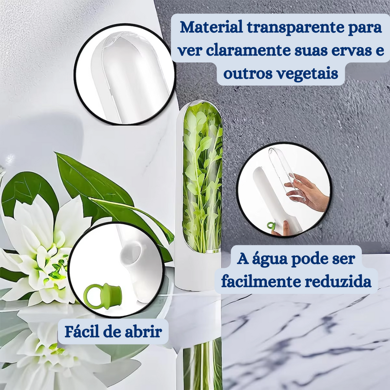 Green Saver – Preservador Hermético de Verduras e Temperos