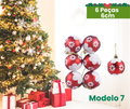 Kit de Bolas de Natal Decorativas - 6 Peças, 6cm