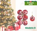 Kit de Bolas de Natal Decorativas - 6 Peças, 6cm